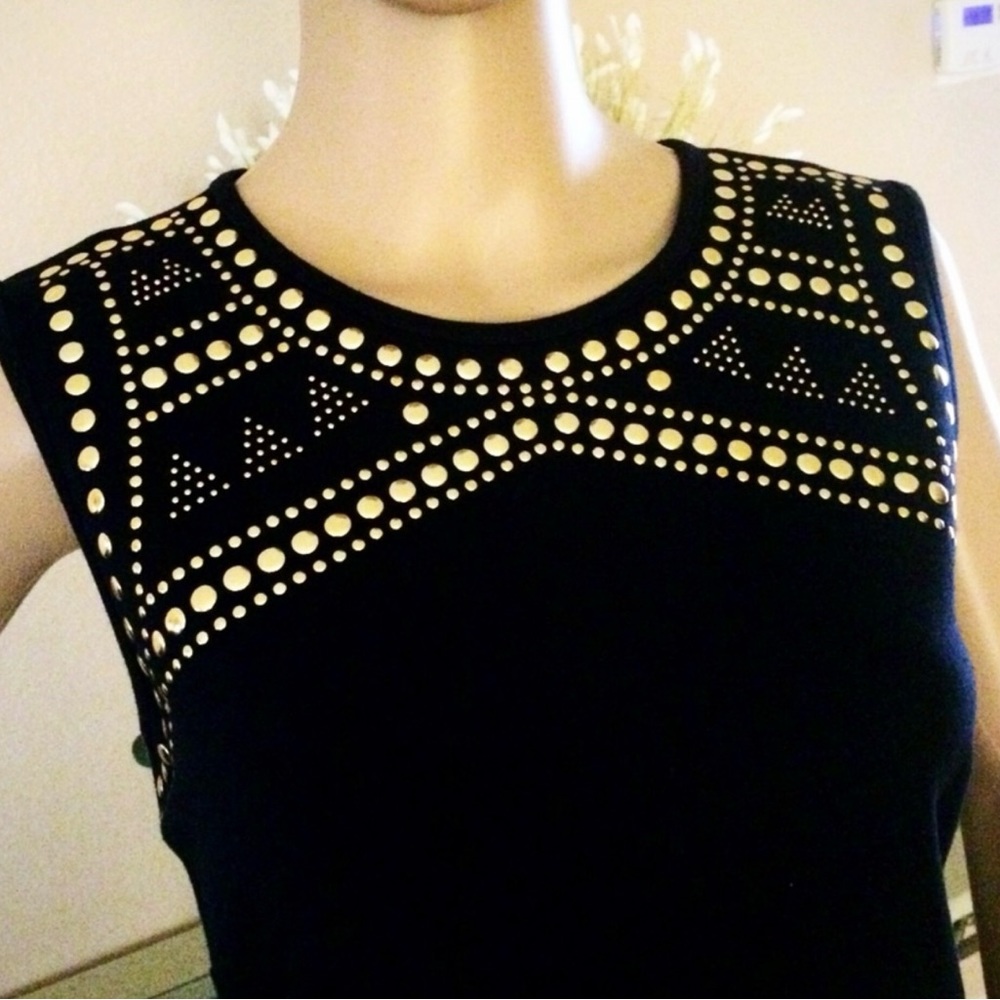 Carmen Marc Valvo Midnight Navy
Studded Sleeveless Sheath Dress NWOT - Picture 2 of 4